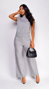 Lania Mock Neck Set - Gray